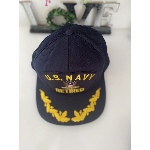 US Navy Cap Retired Snap Back Baseball Blue Embroidered OS Naval Aviation Wings - Picture 16 of 16